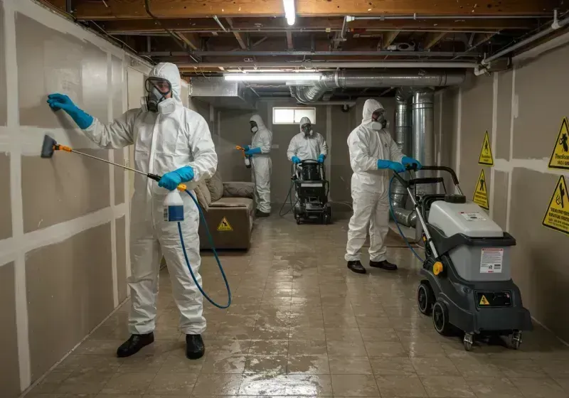 Basement Moisture Removal and Structural Drying process in Limington, ME